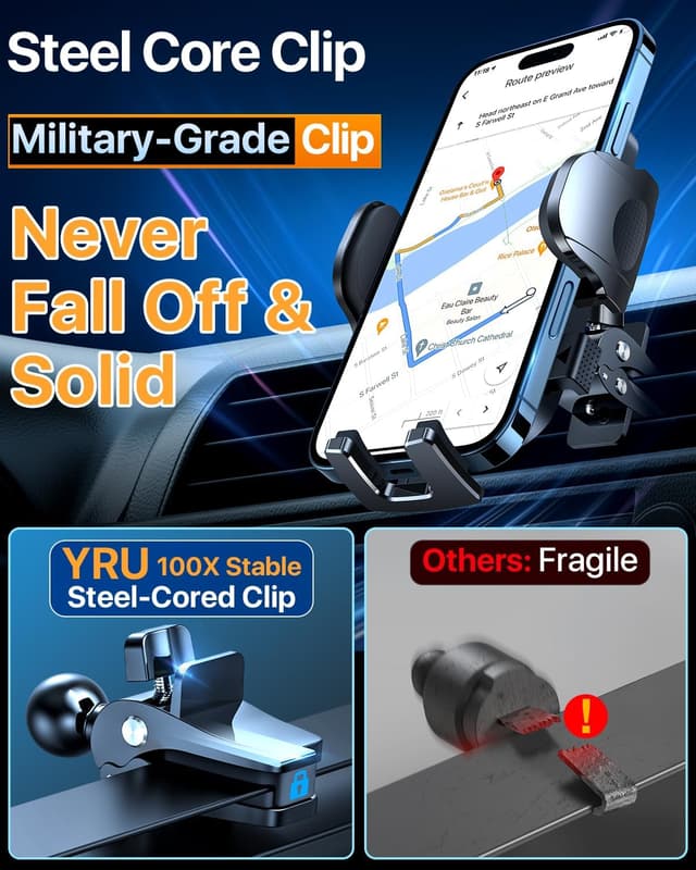 Thumbnail 4 de YRU True Upgrade Car Phone Holder 80LB