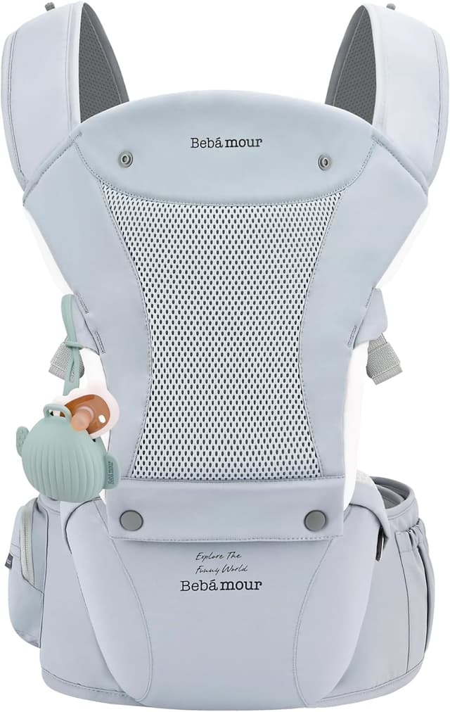 Detalle de Bebamour Baby Carrier Newborn to Toddler Hipseat (0–36 months) in Blue