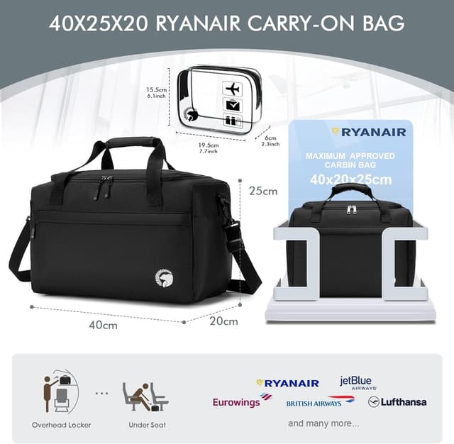 Thumbnail 1 de Bagzy Sac de Voyage 20L Cabine Ryanair