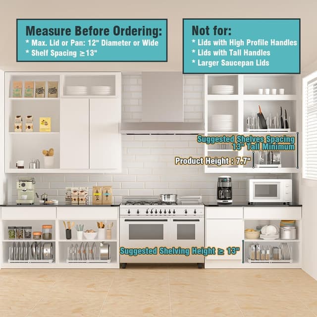 Thumbnail 1 de EVERIE Bakeware Organizer Rack, 7.7" Deep