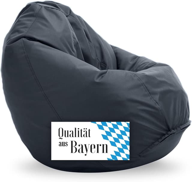 Detalle de Bruni Bean Bag Classico M (Grau) – Sitzsack Outdoor & Indoor mit abnehmbarem Bezug und Innensack