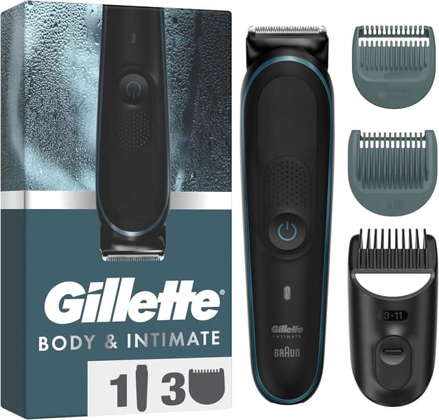 Detalle de Gillette Intimate Trimmer i5 – Waterproof mens body and pubic hair groomer with lifetime sharp blades