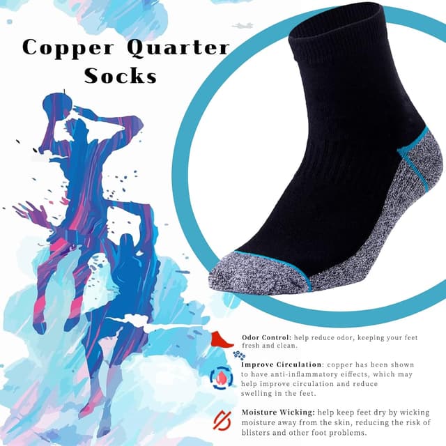 Detalle de Kodal Kupfer-Infused Quarter Socks 4/5 Paar