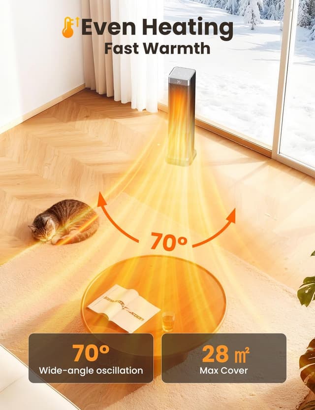 Thumbnail 3 de 23 Inch Electric Heater 2000W Space Heater