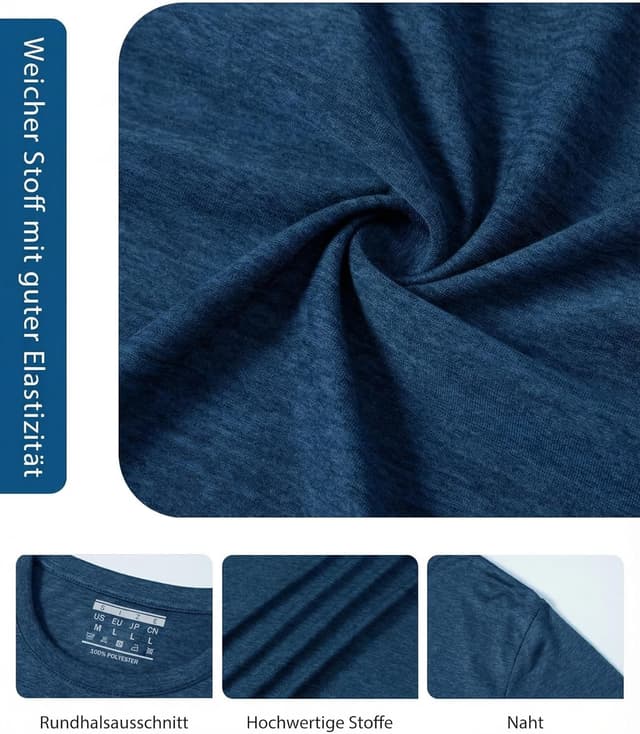 Thumbnail 4 de MAGCOMSEN Herren Sportshirt atmungsaktiv Funktionsshirt aus Voll-Polyester (Kurzarm)