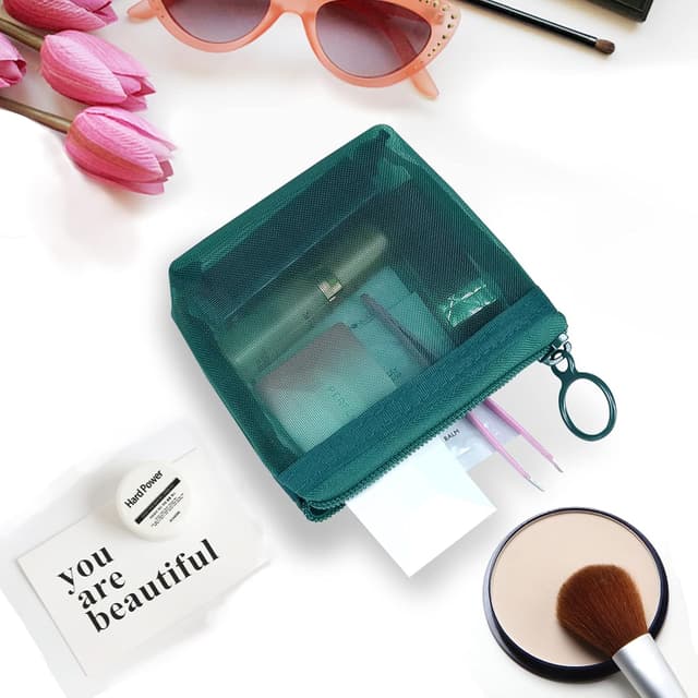 Thumbnail 6 de Aosbos 3-pack Mesh Makeup Bag Set (3 sizes, green) – travel and everyday toiletry pouches