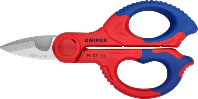 Detalle de Knipex 95 05 155 SB — ciseaux d’électricien bi-matière renforcés de fibres de verre (155 mm)