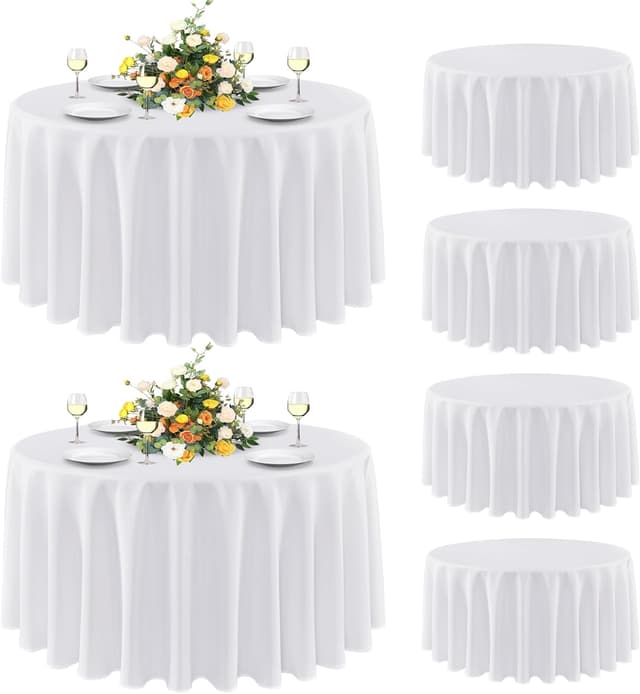 Detalle de sancua 6 Pack Round Tablecloth 90 Inch White