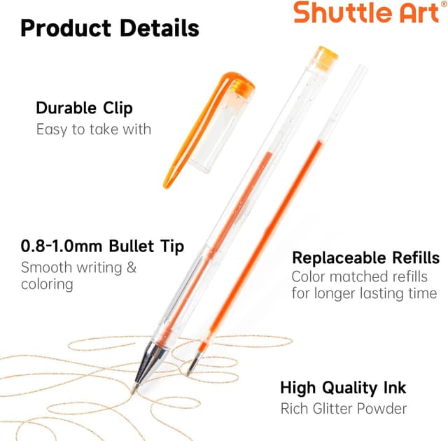 Thumbnail 2 de Shuttle Art Glitzer Gel Stifte 240er Set