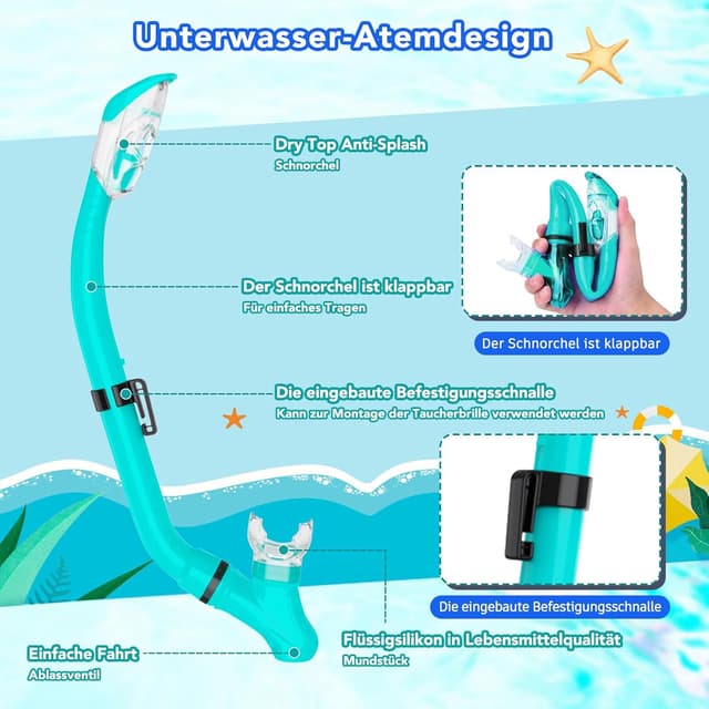 Thumbnail 4 de HH HHAO SPORT Schnorchelset Kinder 180° 🌊