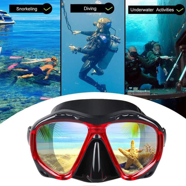 Detalle 2 de Snorkel Diving Mask Panoramic HD Swim Mask (180° wide-angle) with Anti-Fog Lenses and Tempered Glass