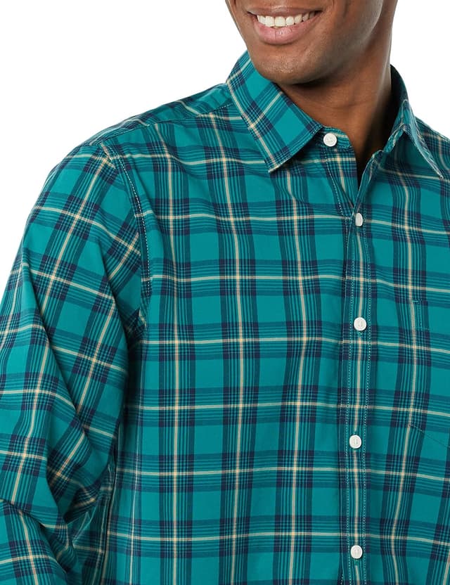 Detalle de Amazon Essentials Men’s Long-Sleeve Slim-Fit Stretch Poplin Shirt