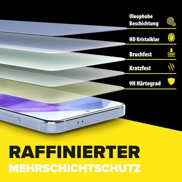 Thumbnail 3 de FlexiSchutz® Schutzglas für Samsung Galaxy A55 5G – Display-Schutzfolie aus Glas mit Installationshilfe (2 Stück)