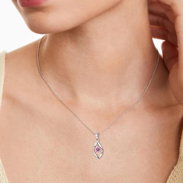 Detalle de Zolkamery Schmuckset aus 925 Sterlingsilber für Damen: Twist Halskette & Ohrringe mit Zirkonia