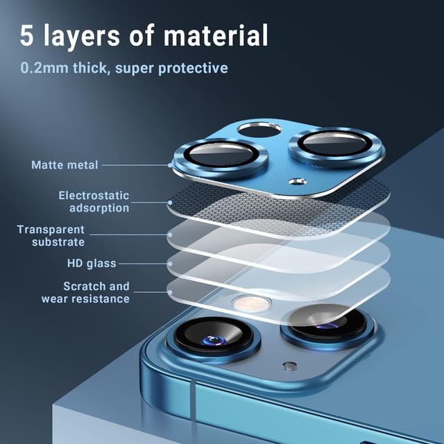 Detalle 2 de AFARER iPhone 13 Kameraschutz 9H, 2-teilig