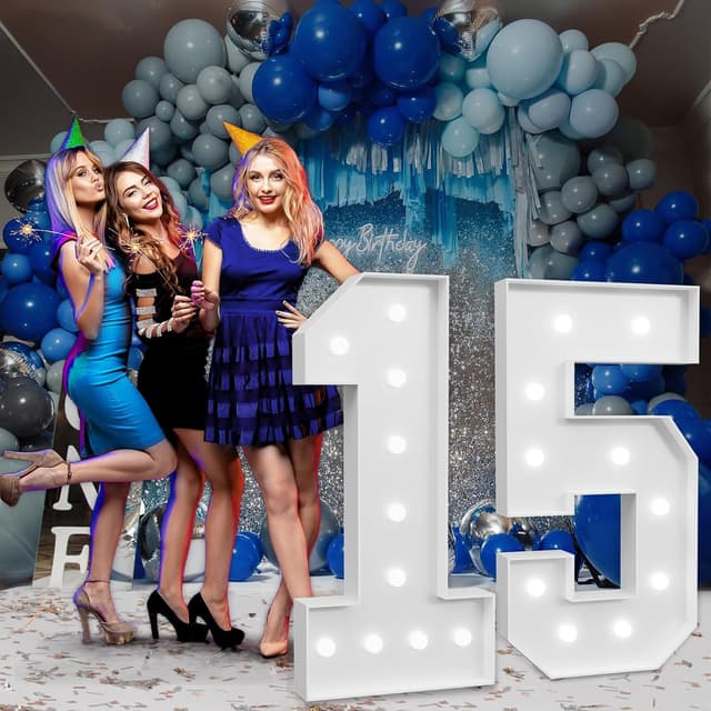 Thumbnail 6 de Marquee Numbers Large 15th Birthday Decoration