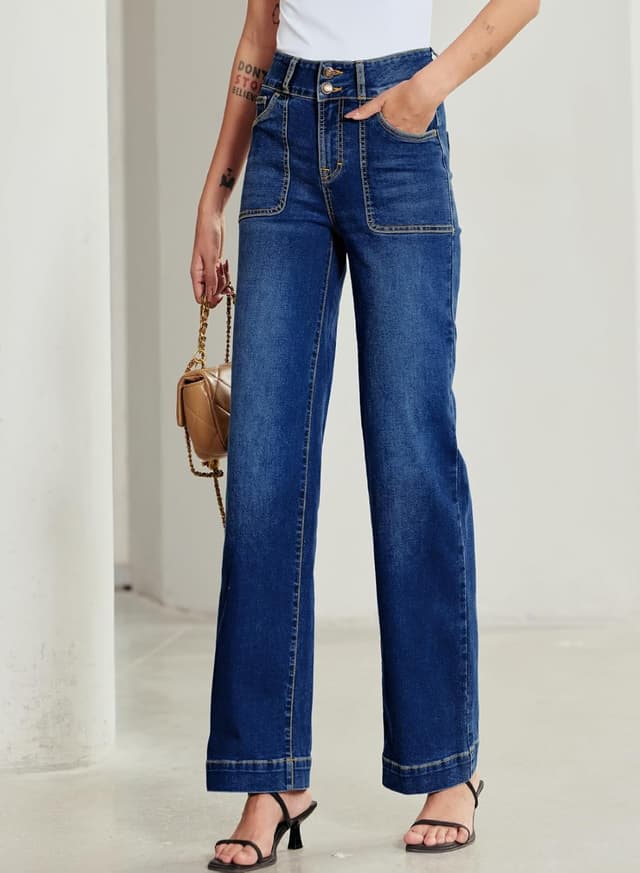 Detalle de Sidefeel Wide Leg High Waisted Jeans
