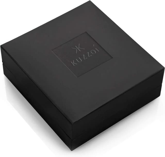 Thumbnail 3 de Kuzzoi Herren-Lederhalskette mit Kreuz-Anhänger aus massivem 925 Sterling Silber (schwarz oxidiert) – geflochtenes Rindsleder