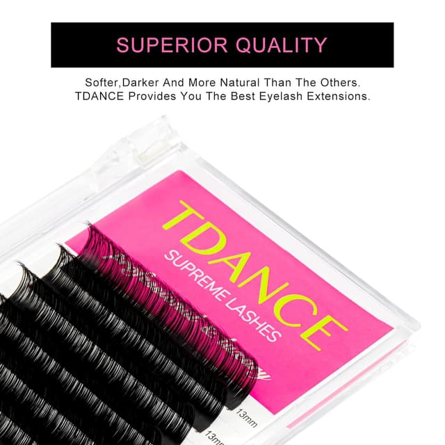 Detalle de TDANCE Lash Extension Matte Black (C/CC/D/DD, J & B Curl) Volume & Classic Lash Extensions, 0.03–0.18mm