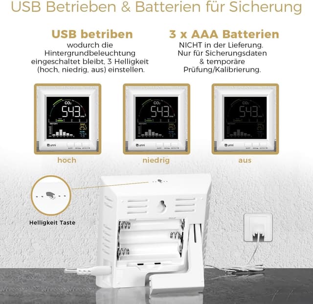 Detalle 2 de U UNNI CO2 Messgerät 400–5000 ppm