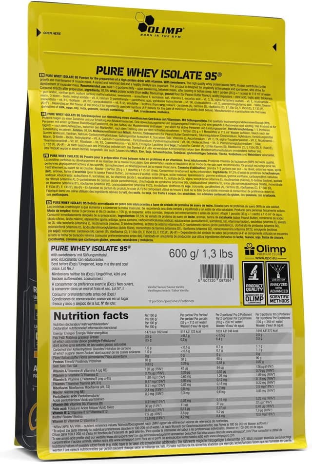 Detalle de Olimp Pure Whey Isolate Vainilla 🥤 600 g