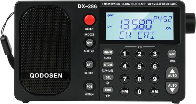 Detalle de QODOSEN Radio portatile DX-286 con chip NXP TEF6686, 1000 preset e ricezione LW/MW/FM/SW