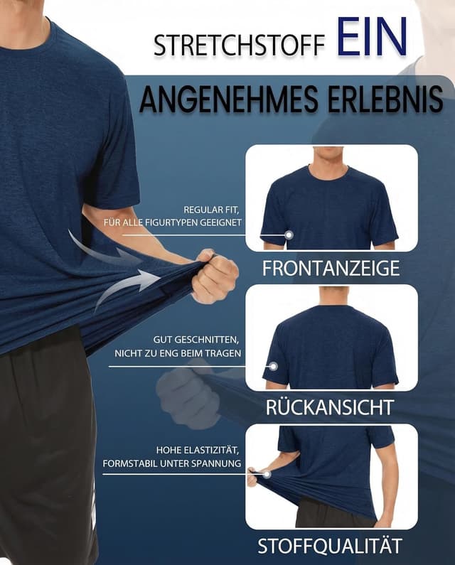 Thumbnail 5 de MAGCOMSEN Herren Sportshirt Lauftshirt mit Atmungsaktivem Stoff