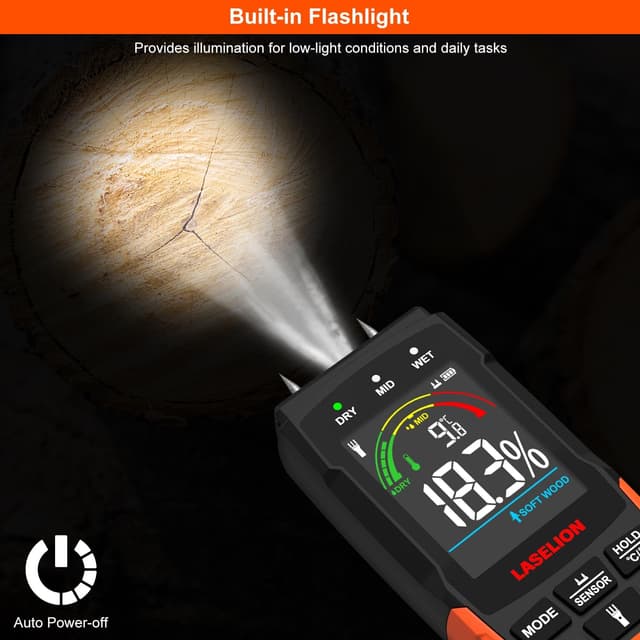 Thumbnail 6 de LASELION MS03 moisture meter 2-in-1 pin/pinless