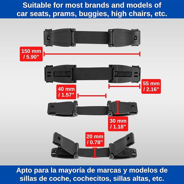 Thumbnail 3 de Protection de boucle pour siège d’enfant, 2 pièces, 15 cm ⚙