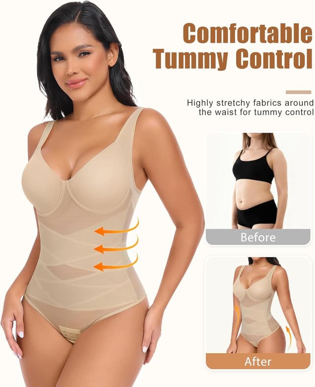 Detalle 2 de Niwicee Body contenitivo modellante da donna con pancia piatta e perizoma regolabile