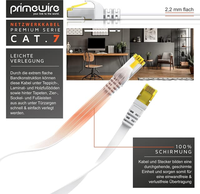 Detalle 1 de CSL-Computer Cat.7 Netzwerkkabel flach 0,5 m