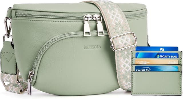 Detalle de MUIIKOLA Kleine Damen Umhängetaschen (Bauchtasche/Crossbody) mit RFID-Schutz