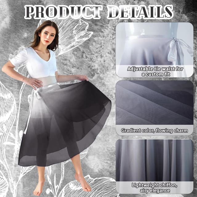 Detalle 2 de Jupe danse classique portefeuille 75 cm