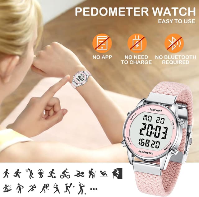 Thumbnail 3 de Hearkent Pedometer Watch for Women – Non-Bluetooth step tracker with LCD display and 30M waterproofing