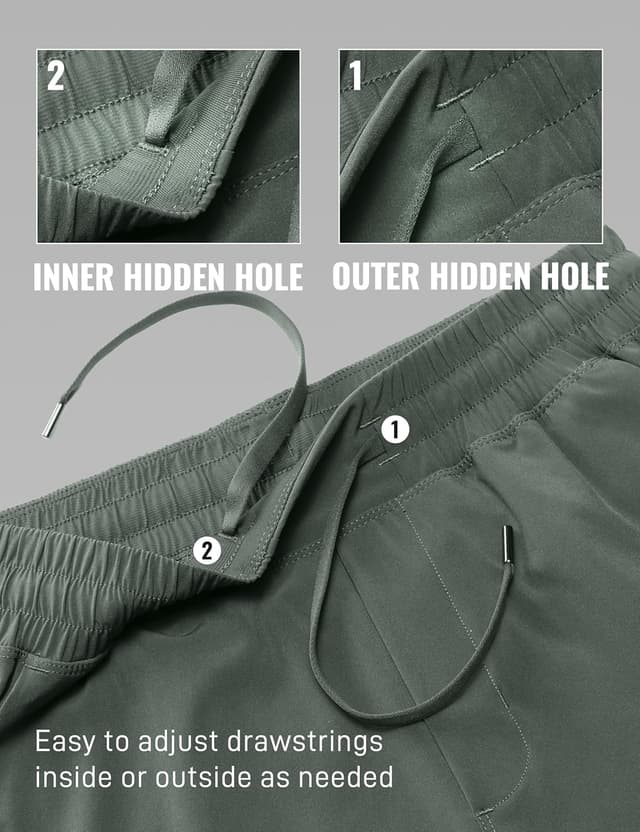 Detalle 1 de CRZ YOGA pantaloncini da allenamento da uomo a asciugatura rapida, con tasche e girovita regolabile (S, 18 cm) Saggio Grigio