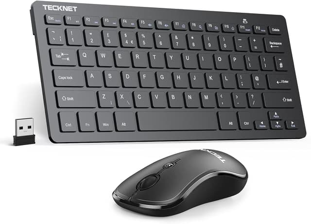 Detalle de TECKNET Mini Wireless Keyboard and Mouse Set 12 Multimedia Shortcuts