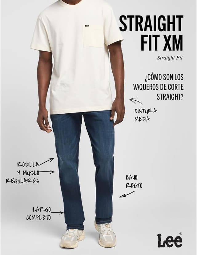 Detalle 2 de Lee Straight Fit Xm Jeans Hombre 36W/30L talla 36W / 30L