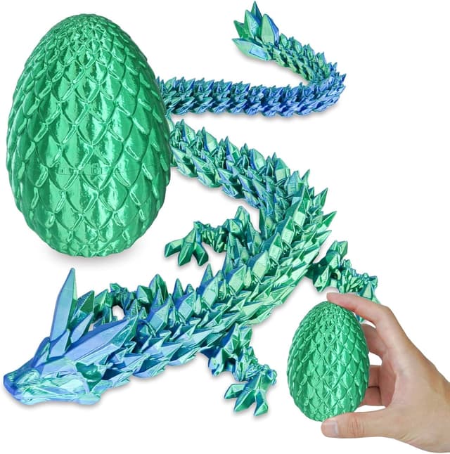 Detalle de Surprise Dragon Egg with Dragon Inside 3D Printed Fidget Toy (Christmas Green, Small)