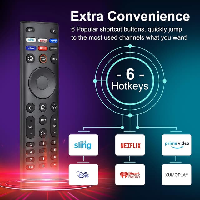 Detalle de Replacement Remote for VIZIO Smart TVs (Universal IR) — Compatible with XRT140/XRT136/XRT260/XRT270 & OLED/SmartCast Series