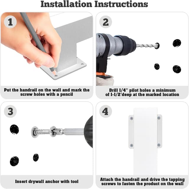 Detalle de Handlauf Treppengeländer innen 90 cm weiß – Treppengeländer Handlauf aus Eisen