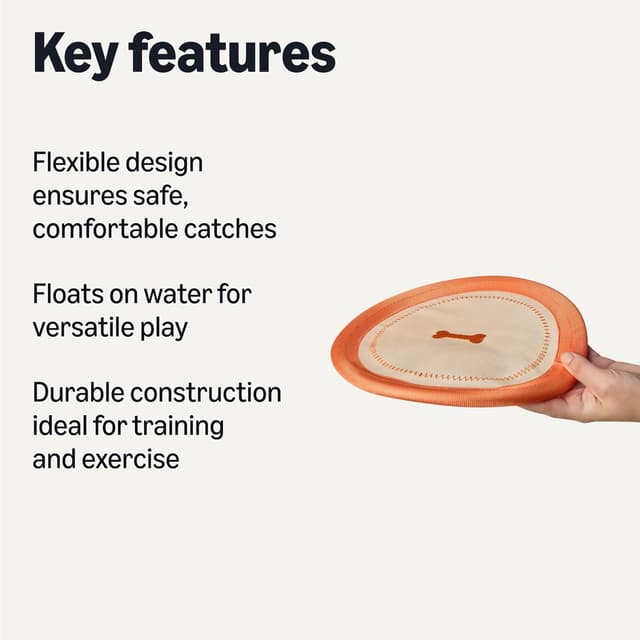 Detalle 2 de Amazon Basics Dog Flying Disc (1-pack) – Lightweight, flexible Frisbee that floats for fetch