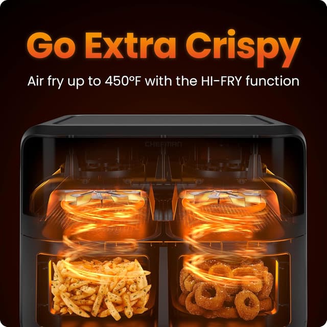 Thumbnail 2 de Chefman 6-Quart Dual Basket Air Fryer