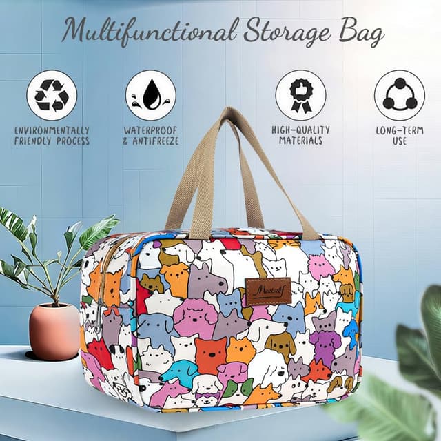 Thumbnail 6 de Aucuu Volle Größe Kulturbeutel – wasserdichter Reise-Kulturbeutel mit Isolier-Futter und Tragegriff