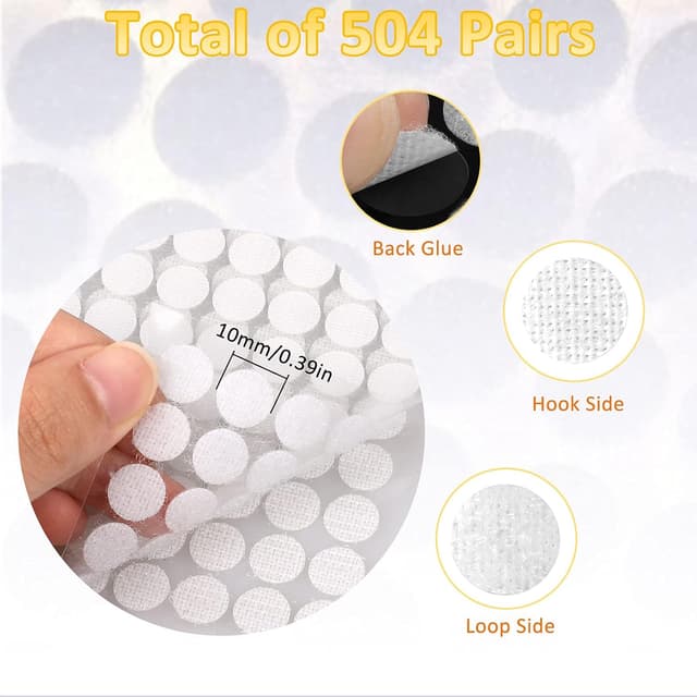 Detalle 2 de Klettpunkte Selbstklebend 10 mm Weiß