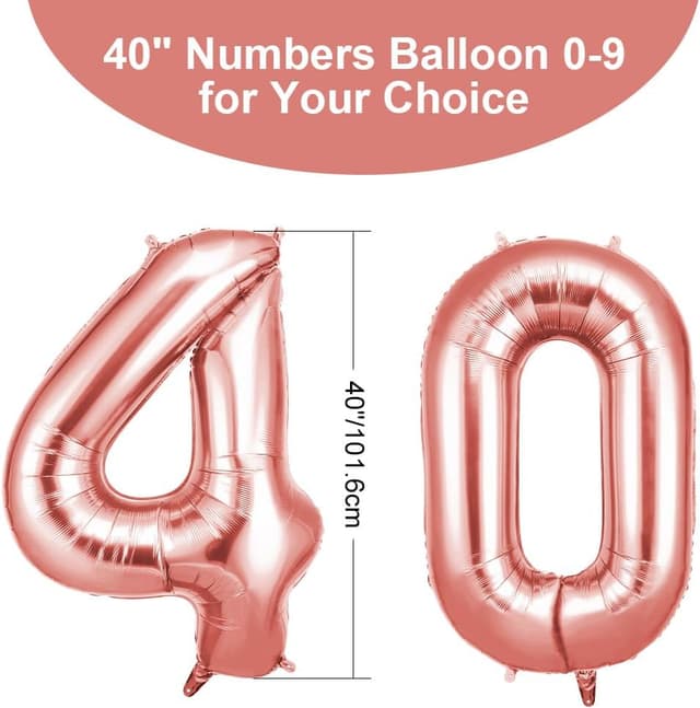 Thumbnail 1 de OFFCUP 40 Geburtstag Roségold Zahlenballon