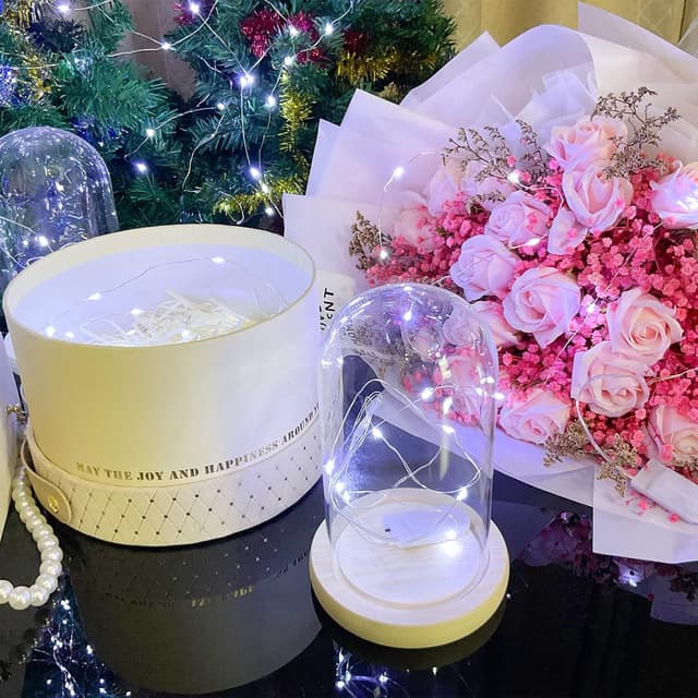 Detalle de LEECOCO Lichterkette mit Batterie (1 m, 20er-Pack) – kaltweiß, 10 LED je Kette