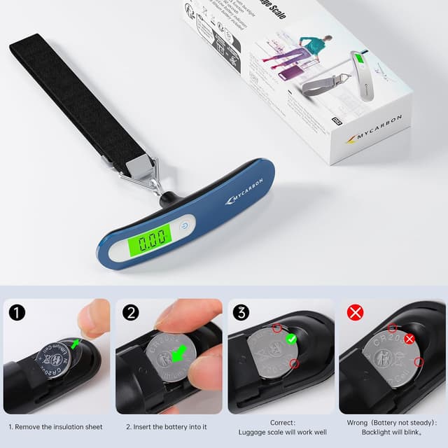 Detalle 2 de MYCARBON bilancia valigie 50 kg digitale