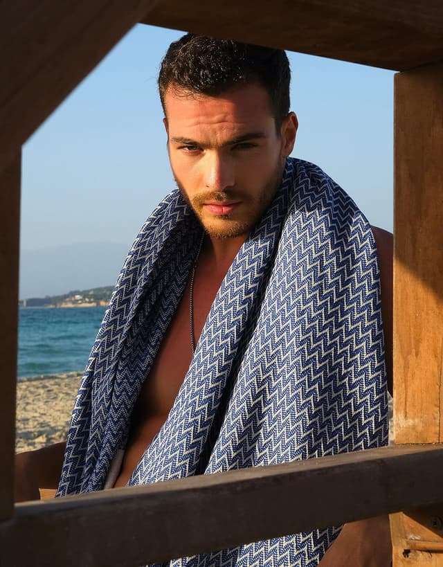 Detalle de MEVLYS Saunatuch & Hamamtuch im 2er-Set aus vorgewaschener türkischer Baumwolle (Mint/Sax Blau) – Strand-, Yoga- und Picknicktuch