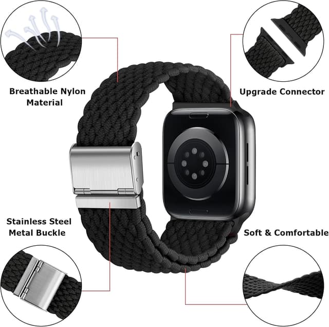 Detalle 2 de Anlinser Braided Solo Loop strap 49mm for Apple Watch