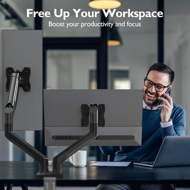 Thumbnail 5 de BONTEC Monitor Halterung 2 Monitore 13–32 Zoll